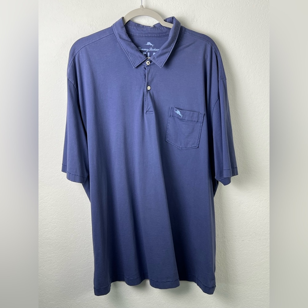 Tommy Bahama Relax Blue Pima Cotton Short Sleeve Polo